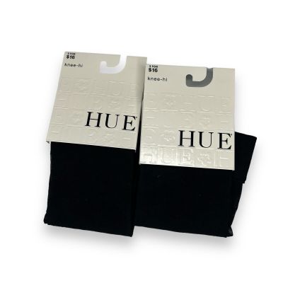 HUE Pindot Knee Hi Womens One Size Black | 2 Pair | NEW